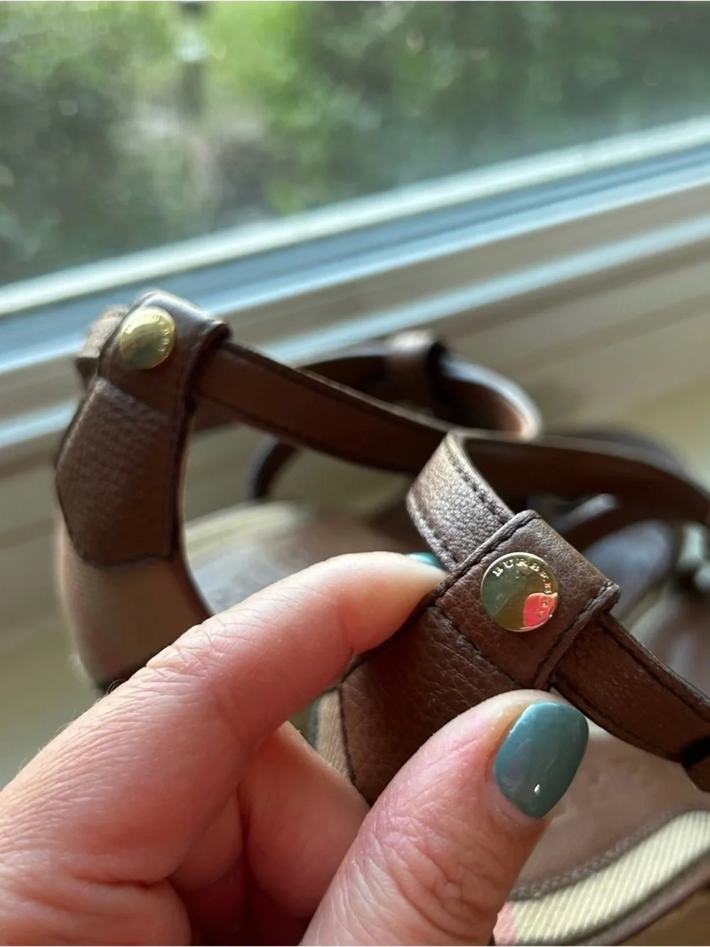 Burberry Brown Leather And Rope Espadrille Wedge Sandals House Check